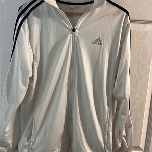Men’s Adidas‎ White Jacket with Black Stripe Accents
